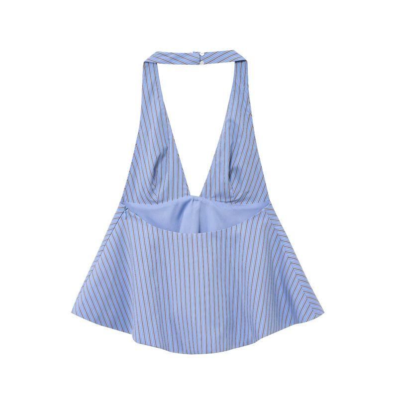 Araltay New Arrival Women's Clothing Fashion Style Fashion All-Match Bowknot Decoration Hanging Collar Open Back Tops 29350