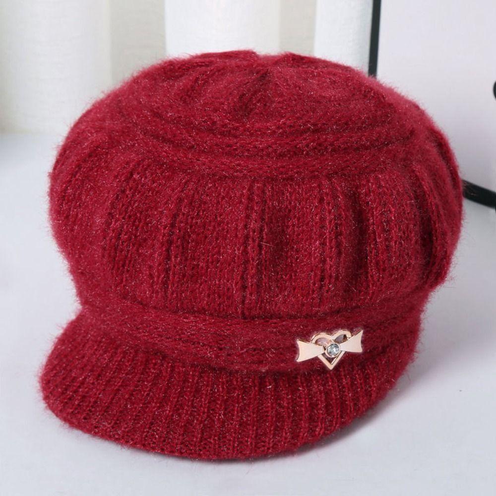 Keep Warm Knitted Hat Windproof Pumpkin Beret Hat Fashion Winter Hat Beanies  Middle Aged