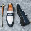Italian Luxury Brand Gentleman Loafers Slip-on Leather Pointed Toe Shoes Men's Casual Shoes Moccasin High Quality Wedding Shoes