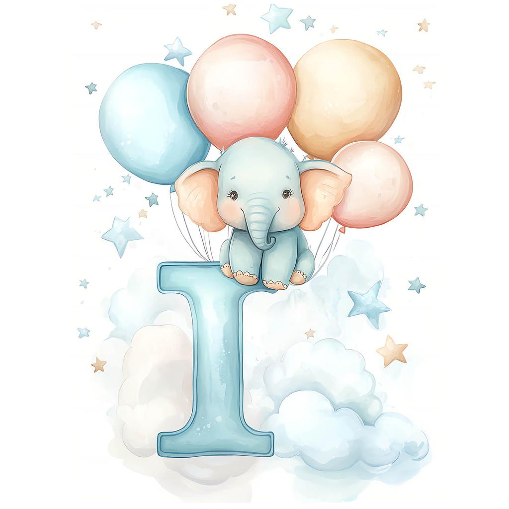 Poster Elephant On the Letter I Poster Elephant On the Letter I, 70X100 Cm, Dark Brown Wooden Frame, 230 Gsm Matte Paper