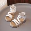 Children Fashion GLADIATOR Shoes 2024 New Summer Versatile Soft Breatheable Simple Girls Sandals PU Kids Shoes Soft Korean Style