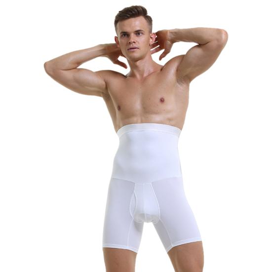 Men Breathable High Waist Slimming Bodysuit Shorts Compression Shapewear Pants