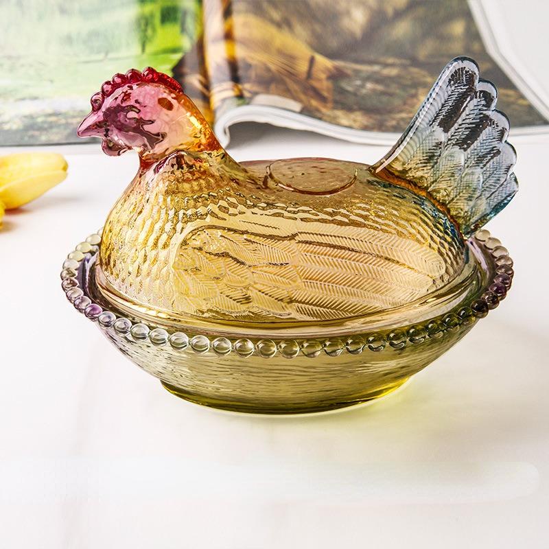 Фруктовая тарелка из хрустального стекла с крышкой, креативный прозрачный декор для дома, тарелки для хранения сухофруктов в гостиной, органайзер для конфет и закусок