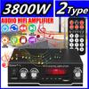 3800W Bluetooth Audio Power HiFi Amplifier Music Receiver FM Radio Amplifier Audio Support 110V/220V For Car /500W 2 Channel Audio AMP Amplifier