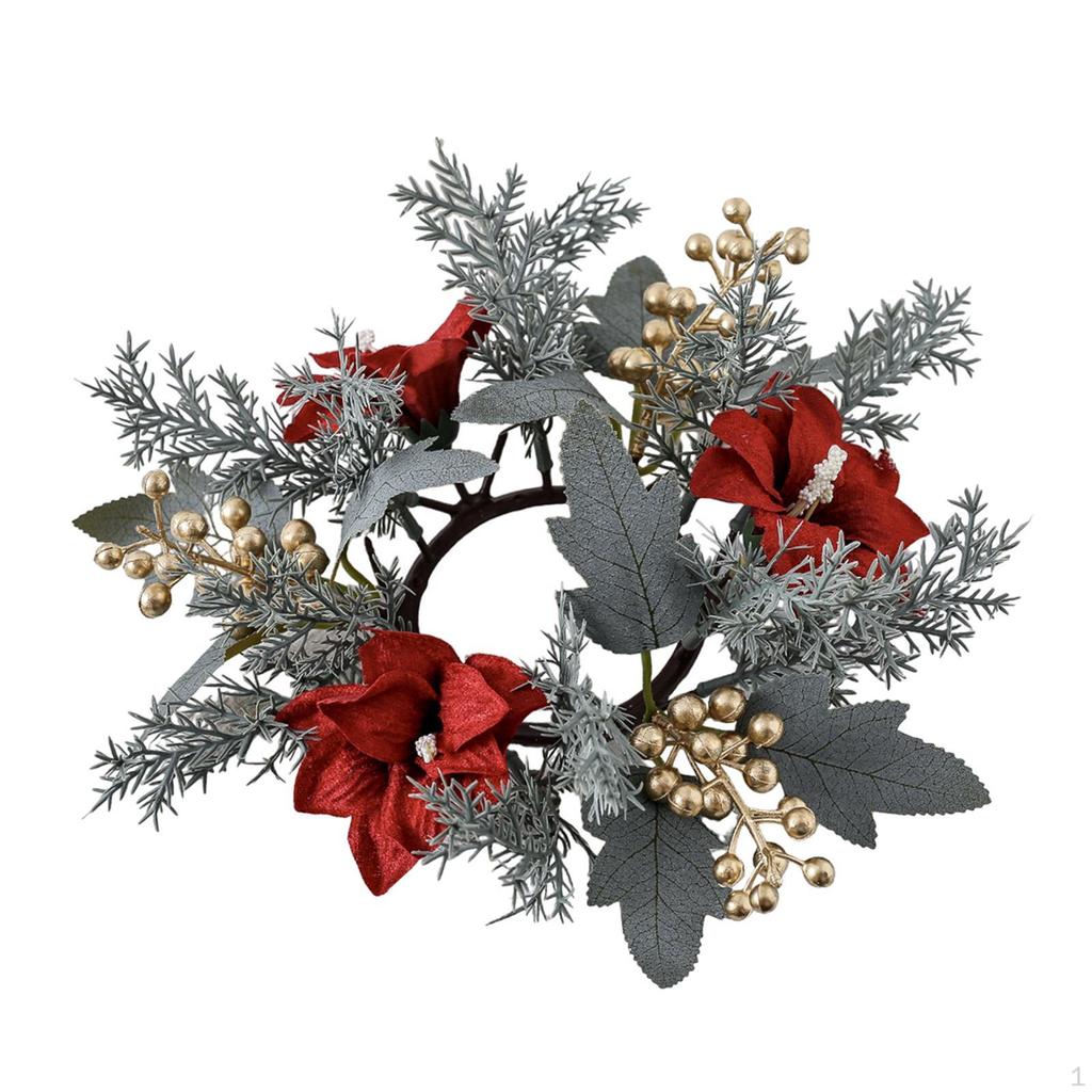 Рождественский венок-кольцо для свечи 25 см, украшение, креативный декор, гирлянда, цветок для