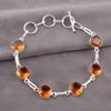 Citrine Gemstone 925 Sterling Silver Jewelry Chain Bracelet Women Accessorise RB-14-5