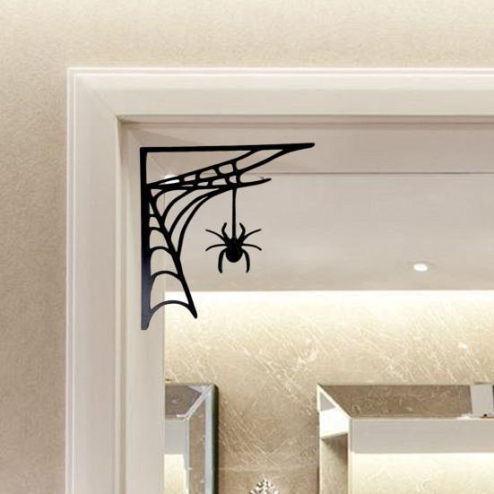 Хэллоуин паутина дверная рама украшения деревенский деревянный черный паук паутина дверной угловой знак домашний офис передняя дверь Топпер няня орнамент