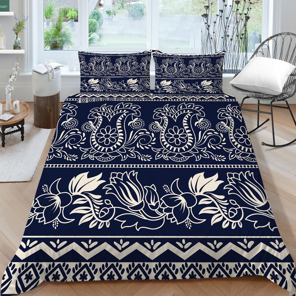 Богемный комплект постельного белья с богемным узором, пододеяльник, наволочка, 2/3 шт., ткань из микрофибры, полный размер, украшение для дома