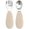 UBMom Infant Stainless Steel Silicone Handle Baby Food Spoon Fork Case Set, Chocolate Rice Cake (Choco), 1 Set
