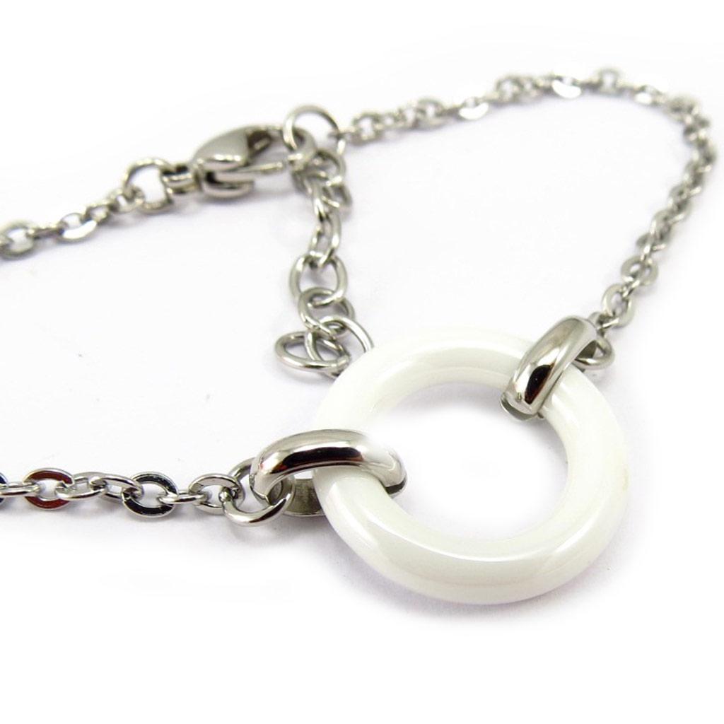 Altesse [K4772] - White Ceramic 'Choregraphy' Steel Bracelet