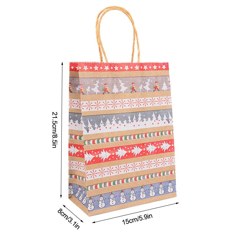 5pcs Kraft Paper Gift Bags Merry Christmas Candy Cookie Packaging Bag Boxes Natal Kids Favors 2026 New Year Party Decoration