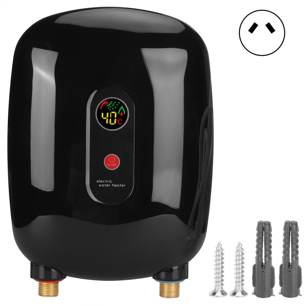 Instant Water Heater Mini Electric Tankless Heating Equipment Bathroom Shower Supply BlackAU 220V