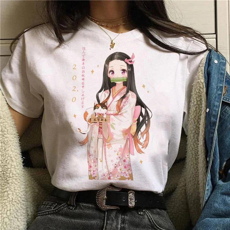 Demon Slayer T Shirt Women Kimetsu No Yaiba Nezuko Tshirt FeUnisex Tanjirou Kamado Graphic Tee Shirt Japanese Anime Unisexga T-shirt