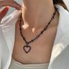 Love Thorn Necklace Hip Hop Punk Trend Mangthorn Dark Black Couple Heart Shaped Pendant