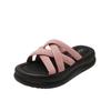 New Cross-strap Flat-bottomed Slippers Summer Women Wear Sandals Fashion Soft-soled Home Slippers Korean Version Sandals Women