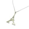 [P7904] - Silver 'Eiffel Tower' Steel Designer Necklace - 22x15 Mm