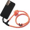 Lanyard Case for Samsung Galaxy S21+ - S21 Plus Shockproof Black Anti-Scratch with Removable Orange Lanyard