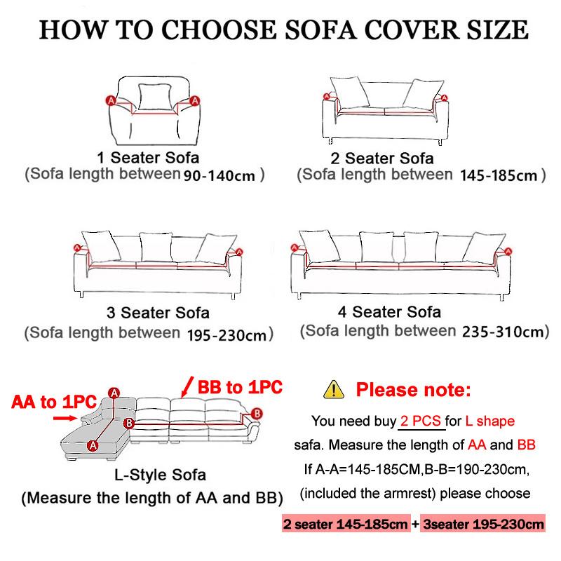 1 /2 /3 /4 Seat Geometric Sofa Cover Stretch Sofa Cover For Living Room L Shaped Chaise Longue Couch Slipcovers Furniture Protector