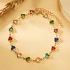 Cubic Zircon Heart Beaded Bracelet for Women Heart Chain Bracelet Bridal Wedding Party Jewelry Accessory