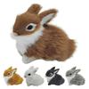 1/5Pcs Plush Rabbit Figurine Realistic Simulation Bunny Model Lifelike Artificial Fur Animal Miniature Home Office Easter Desktop Decoration Ornament