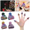 Christmas Tree Ornaments Wine Bottle Hat Yarn Knitted Finger Hat Red Wine Hat  DIY Sewing Crafts