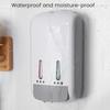 Soap Dispenser 400ml*2 Dual Compartment Large Capacity Inner Liner Easy Refill Visual Design Soap Dispenser
