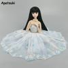 White Blue Floral Ballet Dress For Barbie Doll Outfits 1/6 Dolls Accessories Cute Dancing Costume 3-layer Skirt Clothes Toy