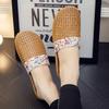 Retro Fashion Women's Linen Home Slippers