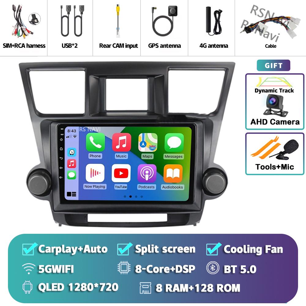 Android 14 Car Radio For Toyota Highlander 2007 - 2015 Player Multimedia GPS Navigation Stereo CarPlay Auto Video Head Unit DVD