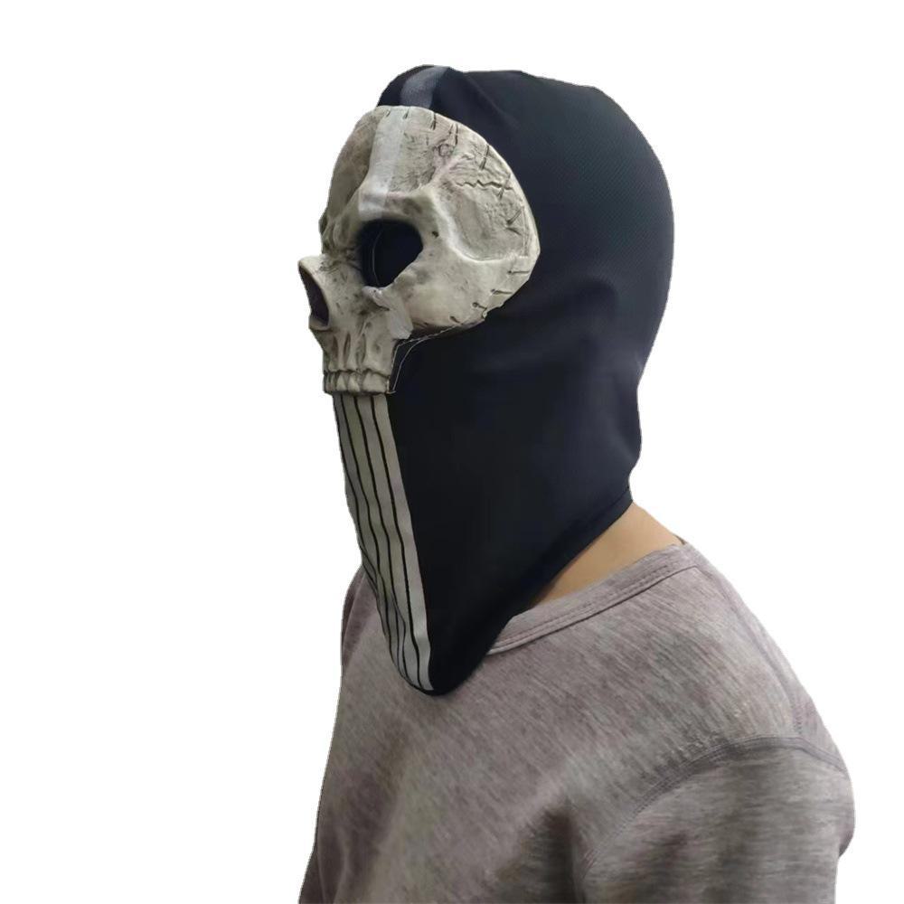 Call of Duty Warzone Ghost Skull Face Mask - Black Cloth Head Cover