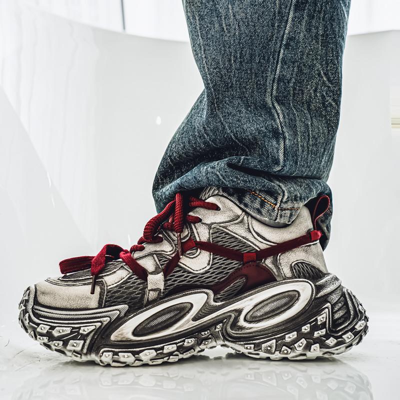 Men's Trend Clunky Sneaker Outdoor Non Slip Breathable Casual Running Sport Shoes Comfortable Work Shoes