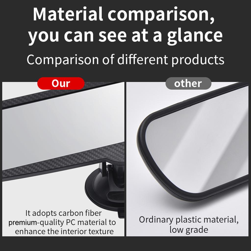 Rear View Mirror Suction Cup Rearview Mirror Wide Angle Hidden Aromatherapy 360 Degrees  Adjustment Angle Rear View