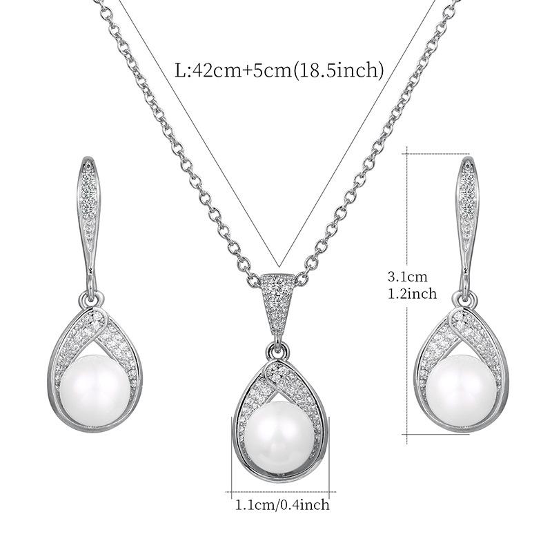 Japanese-Korean Style Pearl Earrings and Necklace Set: Elegant Shell Imitation Jewelry