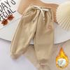 Children's Autumn and Winter Plus Velvet Thickened Outer Wear Trousers, Small and Medium-sized Children's Baby Winter Fleece Trousers