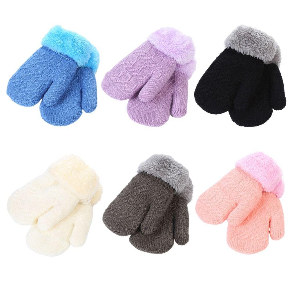 Thick Kids Gloves Plus Velvet Baby Gloves Keep Finger Warm Warm Mittens  Baby Kids