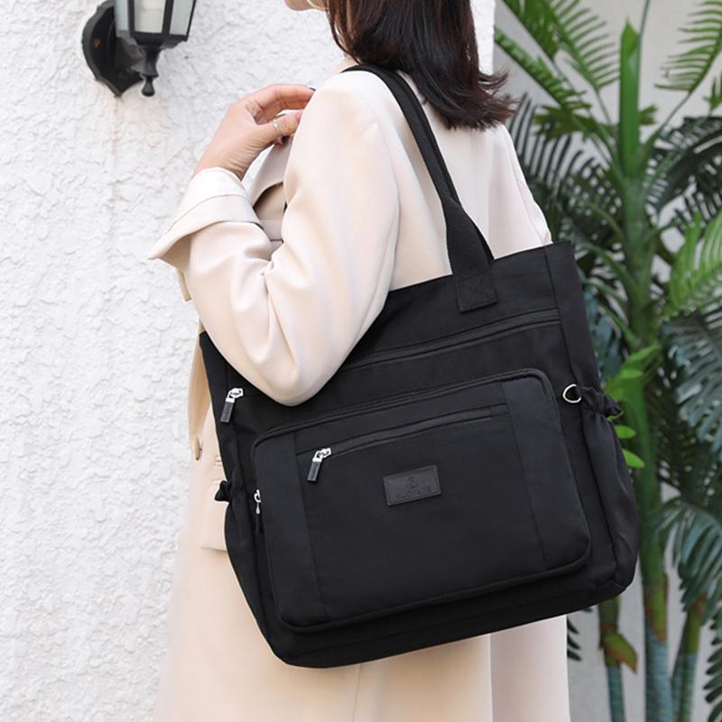 Водонепроницаемая нейлоновая сумка через плечо, женская большая вместительная сумка-тоут, модная сумка с ручкой, сумка для покупок, дорожная сумка и кошелек