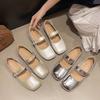 Shallow Flat Silver Single Shoes Fall 2025 New Mary Jane Women's Shoes Summer Flats