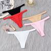 Sexy Women Cotton G String Thongs Low Waist Seamless Female Underpants Solid Color High Elasticity Underwear Lingere