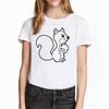 Women T-Shirt Cute Squirrel Animals Graphic Fashion Spring Summer 90S Short Sleeve Lady Clothes Tops Tees Print Female Tshirt