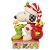 [JIM SHORE] Snoopy Border Cap with Woodstock #6008957 W12×H17×D7.3cm