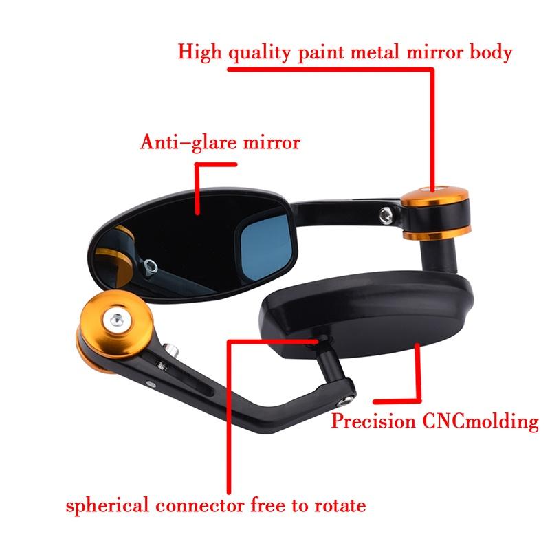 Motorcycle 7/8\ Handle Bar End Rearview Side Mirrors For Ducati Honda Yamaha KTM Etc
