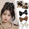Bow Hair Claw Clips For Women Double-sided Large Satin Solid Accessories Claw Hair Shark Barret Q2X7