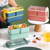 Lunch Box Compartment Design Easy Carrying Double Layer Microwave Safe Japanese Style Students Bento Box