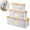 1 Pcs Cable Storage Box Wooden Power Cord Wire Management Organizer Dust-proof Power Supply Box Charger Storage Box ZH