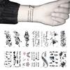 1 Sheet Classic Black Tatoo Cat Bird Flower DIY Waterproof Fake Temporary Tattoo Sticker Hand Body 105*60mm