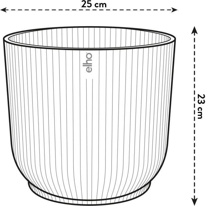 ELHO Round Flower Pot VIBES - Plastic - Ø25xH 23.0 Cm - White/Silk White