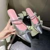 Fashion New Style Popular Luxury Women Patent Pink Slippers Flats Pointed Toe Dress Shoes Designer Elegant Shallow Party Zapatos Mujer