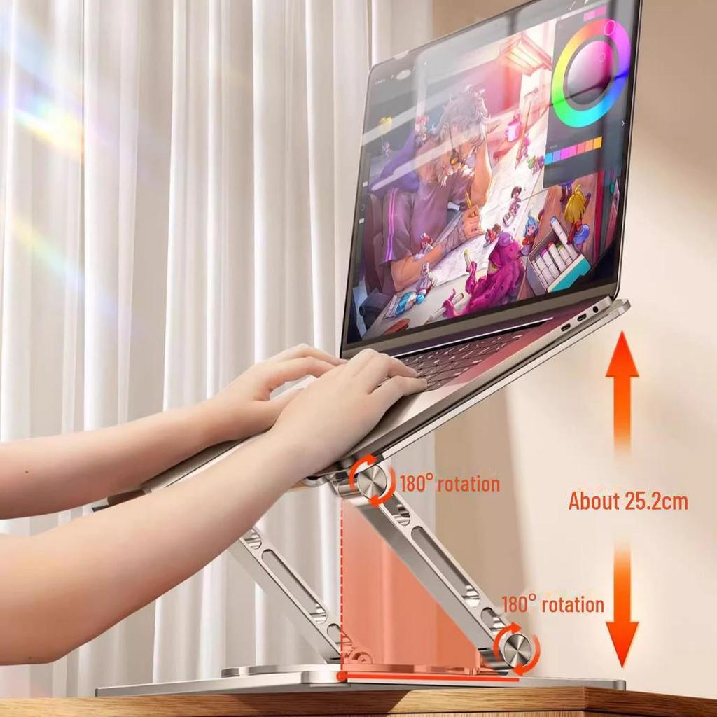 360° Rotatable Aluminum Tablet Stand, Adjustable Metal Support for Learning & Painting