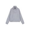 Solid Color Logo Patch High Neck Pullover Fleece Long Sleeve Sweatshirt Women Sweatshirt Light-Gray BV5286-059