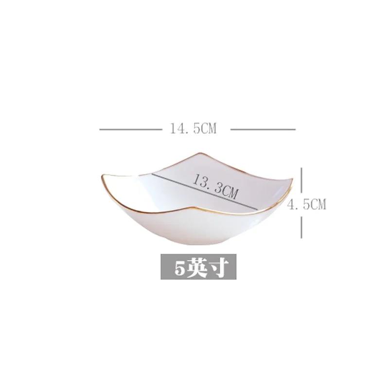 Ceramic Deep Soup Plate Square European-style Deep Mouth Square Dish Serving Dish